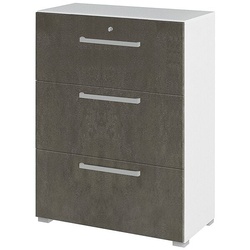 röhr Aktenschrank »Objekt Plus« mit 3 A4 Hängeregistraturauszüge grau, 80x110.5x41.9 cm