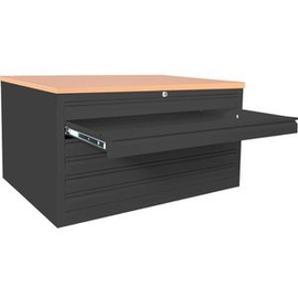 Lüllmann Planschrank buche, tiefschwarz 6 Schubladen 140,5 x 95,5 x 60,5 cm