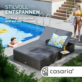 CASARIA Sonnenliege 200 x 115 x 33 cm Grau/Anthrazit