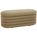 Svita Blossom XL Hocker mit Stauraum Sitzhocker Ottomane Boucle-Bezug Hellbraun