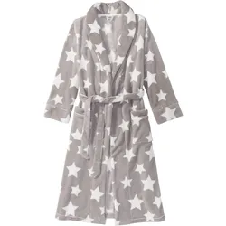 bonprix Fleece Bademantel, grau, 40/42 (M), Fleece