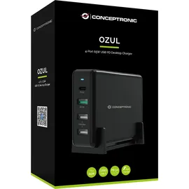Conceptronic OZUL 4-Port 65W USB-PD Desktop-Ladegerät