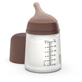 Suavinex Suavinex, Anti-Colic Babyflasche Zero Zero, mit anpassbarem Silikon-Sauger (A), für Babys ab 0 Monaten und Neugeborene, speziell für Stillen, Muttermilch und Säuglingsnahrung, 180 ml, Deep