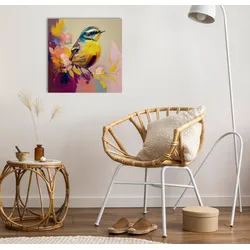 Leinwandbild QUEENCE "Susi", gelb (farbe bild(er): gelb), B:40cm H:40cm T:2cm, Canvas, Holzrahmen, Bilder, Premium-Leinwandstoff, Handarbeit aus Deutschland