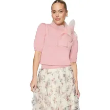 Zero Pullover mit Schleife Pink 40