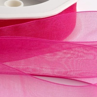 Italian Options Organza-Chiffonband, 7 mm x 50 m Rolle, Azalee Pink