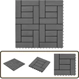 22 Stk. Terrassenfliesen 30 X 30 Cm 2 Qm Wpc Grau - Terrassenplatten - Gartenmöbel - Balkonterrasse - Outdoor Dekoration - Holz Kunststoff Verbund