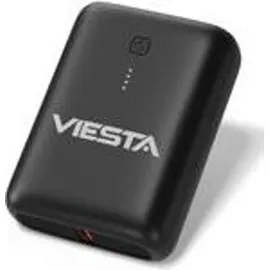 Viesta Viesta® Mini Powerbank 9.000 mAh Schwarz – 22,5 W Schnellladen, Pd 20w, USB-C Ein-/ausgang, Usb-a Ausgang, Led-anzeige – kompakt für unterwegs