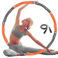 DUTISON Hula Hoop Reifen Erwachsene, Fitness Reifen Übung Gewichteter Massage Hoops mit Schaumstoff Einstellbar, 6-8 Knotens Segmente Abnehmbare Größenverstellbare Design für Anfänger - mit Springseil