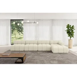 altdecor Ecksofa modulares Sofa Razon-L3 - 380x160x70 cm Beige Bouclé