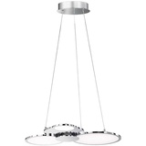 WOFI Hängelampe LED Pendelleuchte Dimmer Wohnzimmer Hängeleuchte Chrom, alu, 1x LED 32 Watt 2600 Lumen warmweiß, l 58 cm