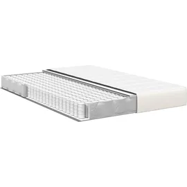 vidaXL Bettmatratze mit Matratze Creme 140 x 200 cm Stoff