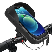 Ygive Handyhalterung Fahrrad Wasserdicht Fahrradtaschen 360°Drehbarem Motorrad Fahrradzubehör,Handy Halterung Fahrradlenker Lenkertasche E-Bike Zubehör für 7 Zoll Smartphone (Grau)