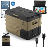 PEME Quest 40 Kompressor Kühlbox 35L Sand Storm Autokühlschrank Elektrische Gefrierbox LKW Auto Camping Kühlschrank App Outdoor -20°C outdoor - Beige
