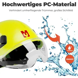 mustbau Sicherheitshelm, EN397 Schutzhelme mit Schweißband und Visier, 53 bis 63cm Verstellbarer Kopfumfang, strapazierfähiges ABS-Material Für Mä