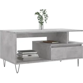 furnicato Couchtisch Betongrau Holzwerkstoff 90 x 49 x 45 cm