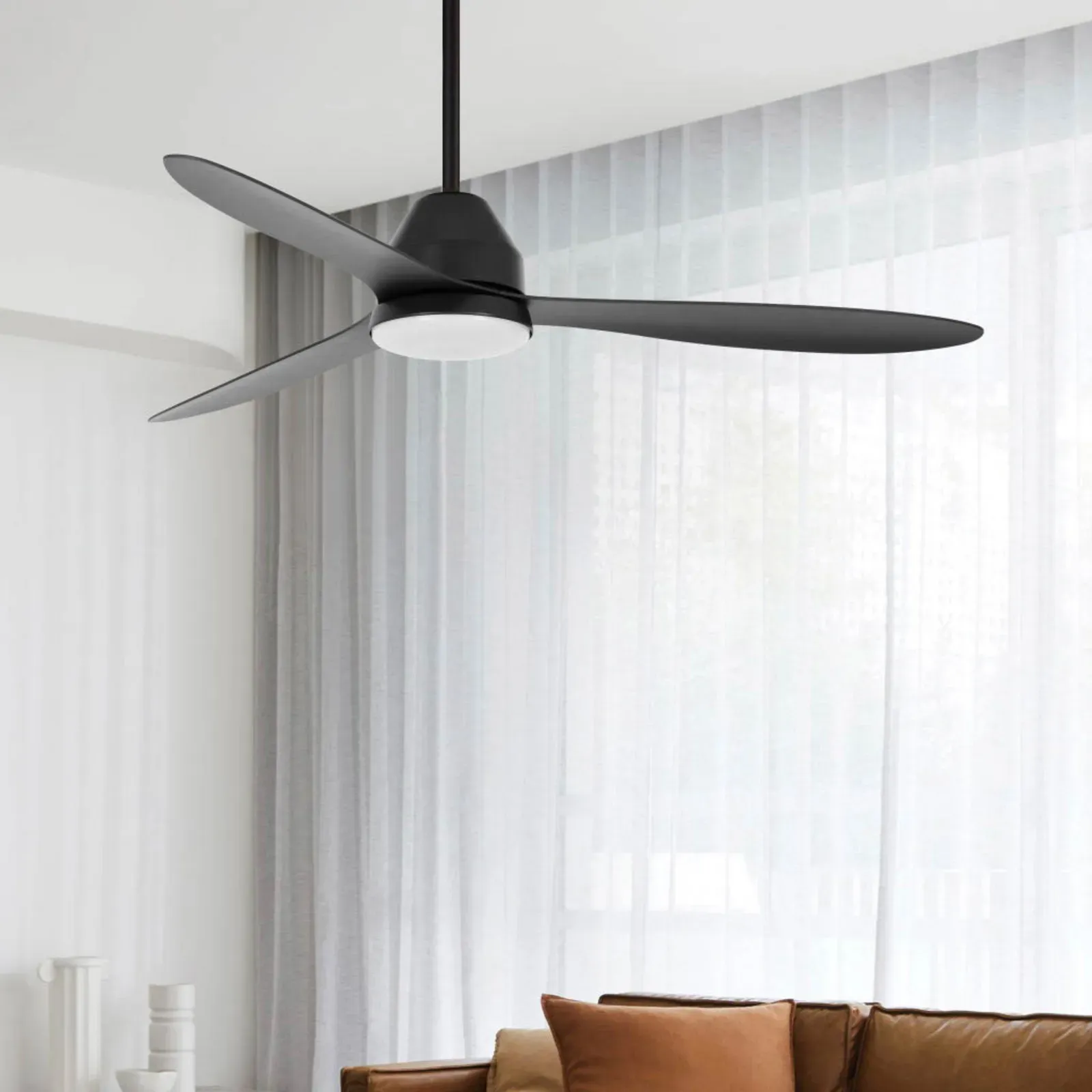 Whitehaven Deckenventilator mit Licht schwarz leise - Beacon Beacon Lighting, Whitehaven, dimmbar, Schwarz, für Wohnzimmer, Kunststoff, Modern - 33