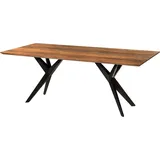 MASSIVMOEBEL24.DE Akazie 200 x 76 x 100 cm natur lackiert / Epoxid schwarz