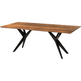 MASSIVMOEBEL24.DE Akazie 200 x 76 x 100 cm natur lackiert / Epoxid schwarz