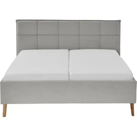 Meise Möbel meise.möbel Polsterbett Paulo 180 x 200 cm Stoff Grau Hellgrau