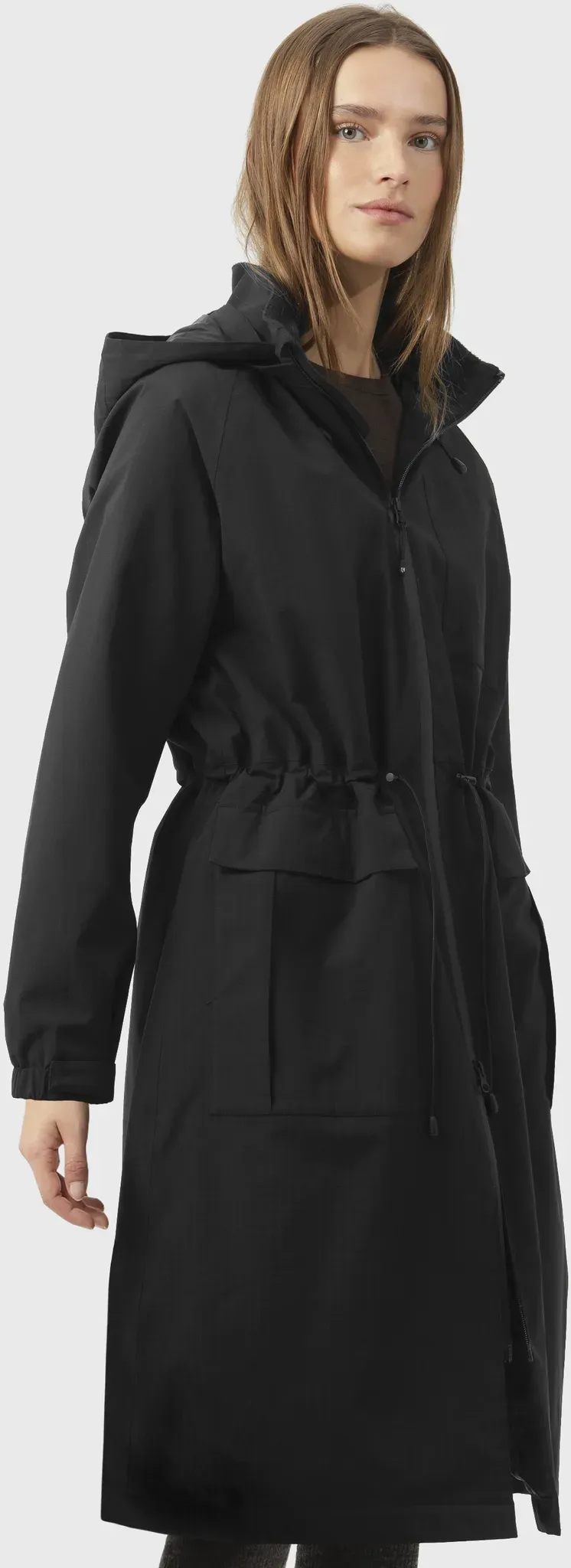 Regenmantel ILSE JACOBSEN "THERMAL01", Damen, Gr. 38, schwarz (schwarz beauty), Obermaterial: 100% Polyester; Füllmaterial: 100% Polyester; Futter: 100% Polyester, Langarm, Mäntel, Lockere Passform und Raglanärmel