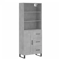 VidaXL Highboard Betongrau 69,5x34x180 cm Holzwerkstoff