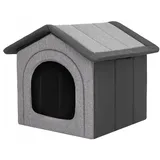 millybo Hundehöhle Hundebett Hundehaus Hundehütte S-XXXL Ökoleinen/Oxford (R6 (76 x 72 cm), Graphit)