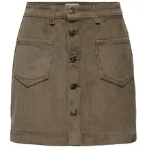 Only Mini Cord Rock Kurzer High Waist Skirt mit Knopfleiste und Fronttaschen ONLAMAZING, Farben:Dunkelbraun,Größe Damen:M