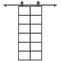 vidaXL Schiebetür mit Beschlag 90x205 cm ESG-Glas & Aluminium