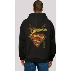 Kapuzenpullover F4NT4STIC "DC Comics Superman Japanese", Herren, Gr. L, schwarz, Obermaterial: 100% Baumwolle, casual, oversize, Langarm, Pullover, Print