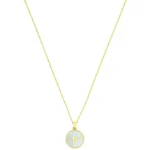 Amor Kette mit Anhänger Herz Gelbgoldfarben/Perlmutt