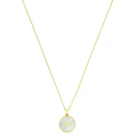 Amor Kette mit Anhänger Herz Gelbgoldfarben/Perlmutt