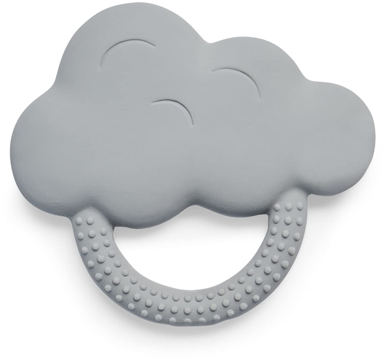 Jollein Naturkautschuk Beißring Baby Cloud Storm Grey - Wolke - Baby Greifling - Zahnungshilfe - Schadstofffrei und BPA-Frei - Baby Spielzeug - Grau