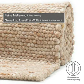 THEKO Handwebteppich Alpen beige ¦ Wolle ¦ Maße (cm): B: 170 H: 1,2