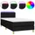 vidaXL Boxspringbett mit Matratze & LED Schwarz 100x200 cm Stoff