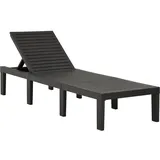 Gartenliege Poolliege Sonnenliege Relaxliege Strandliege Kunststoff Anthrazit