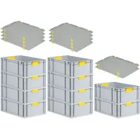 Proregal 10x Eurobox NextGen Color mit Auflagedeckel & Schiebeschnappverschlüsse