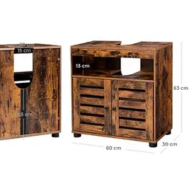 VASAGLE Waschtischunterschrank ohne Waschbecken braun 60,0 x 30,0 x 63,0 cm