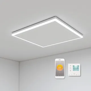 byecold Infrarotheizung mit Thermostat 400 Watt, Deckenheizung Infrarot mit led Beleuchtung, Infrarotheizung Deckenmontage, App Fernbedienung Steuerung,
