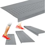 ANRO Stufenmatten Gummi mit Noppen Grau 120x30x4cm