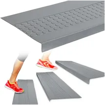 ANRO Stufenmatten Gummi mit Noppen Grau 120x30x4cm