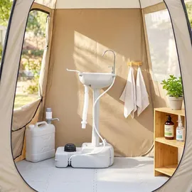 Outsunny Camping Waschbecken grau 17 l