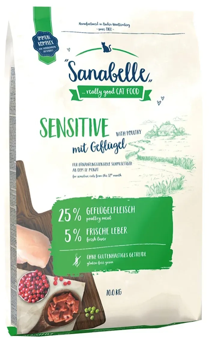 Sanabelle Sensitive mit Geflügel Katzentrockenfutter 10 Kilogramm