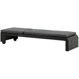 VCM London Sonnenliege 196 x 60 x 0 cm Schwarz