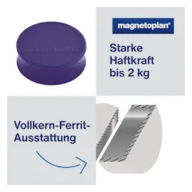 Magnetoplan Ergo-Magnete, large, violett, Pack a 10 Stück
