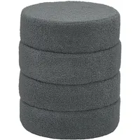 Homcom Sitzhocker, Fußhocker, Runder Polsterhocker, Fußstütze mit Sitzkissen, für