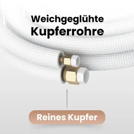 Kältebringer Kältebringer® 1-15m Kältemittelleitung 1/4“ + 3/8" Montage-Set für Split-Klimaanlage (4-adrig)