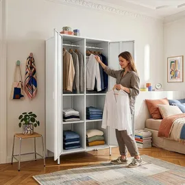 [en.casa] Kleiderschrank Esteli 80 x 170 x 45 cm Weiß