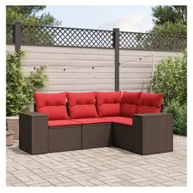 vidaXL Gartensofa-Set 4-tlg. braun Polyrattan