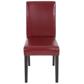 chefgastro Esszimmerstuhl Kunstleder rotbraun 4er Set